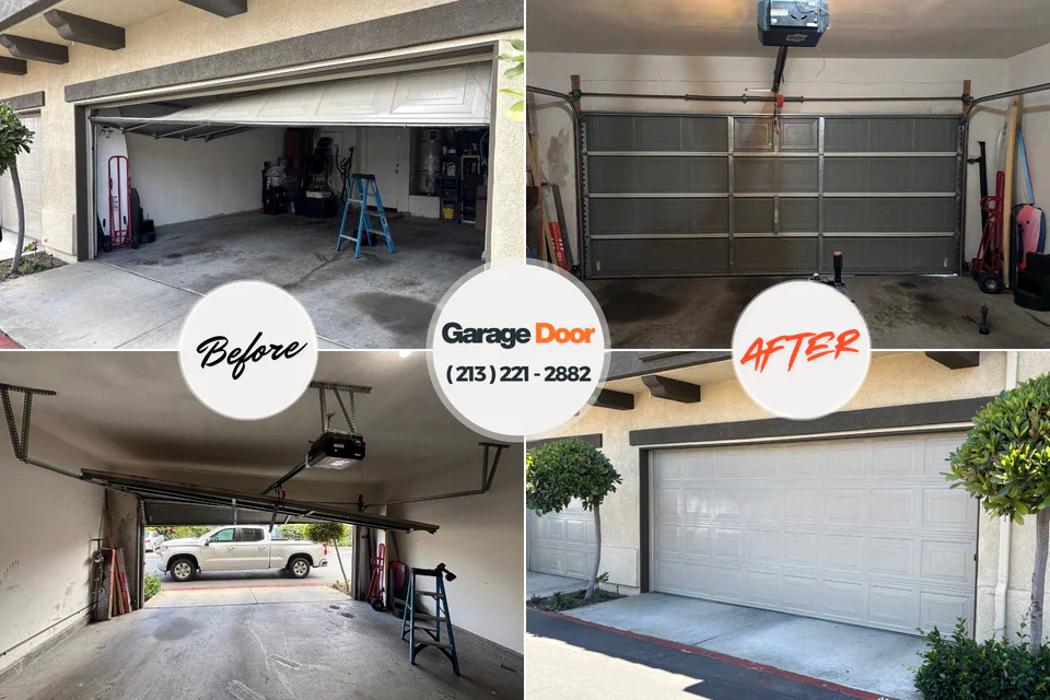 Before and after: garage door repair Thunderbolt, GA